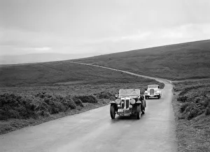 Barker Prints: RD Harris MG Magnette leading RJ Barkers Terraplane at the MCC Torquay Rally, July 1937