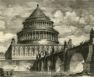 Re-Construction of the Mausoleum of Hadrian, Now the Castle of Saint Angelo, 1890 Re-Construction of the Mausoleum of Hadrian, Now the Castle of Saint Angelo, 1890