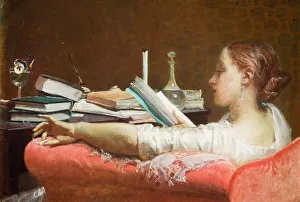 Reading Woman Prints: The reader, 1864-1865. Creator: Faruffini, Federico (1831-1869)