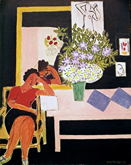 Henri Mile Benot Prints: Reader on a Black Background, 1939