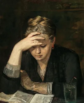 Russian Painting Of 19th Cen Collection: The reader (Portrait of Dina Babanina, a cousin of the artist)