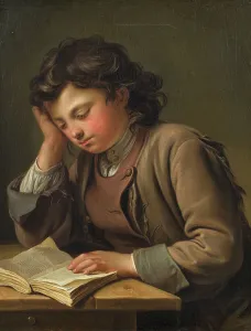 Krafft Per I Prints: Reading boy, 1758. Creator: Per Krafft the Elder