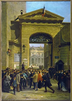 9th Arrondissement Prints: Reading a dispatch at the Town Hall in the 9th arrondissement