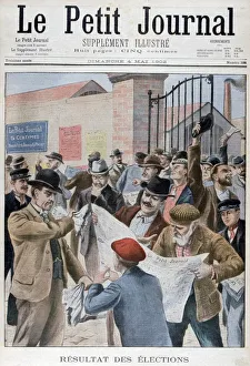 Result Prints: Reading election results in the ewspaper, Paris, 1902