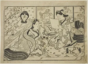 Reading a Letter, c. 1688. Creator: Furuyama Moroshige