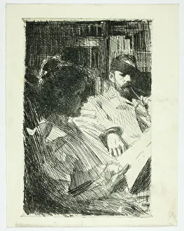 Reading (Mr. and Mrs. Ch. Deering), 1893. Creator: Anders Leonard Zorn