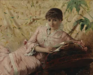 Reading Parisian II, 1880. Creator: Edelfelt, Albert Gustaf Aristides (1854-1905)