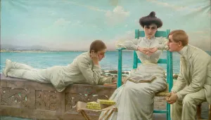 Reader Prints: Reading by the sea (Lettura sul mare), 1910. Creator: Corcos; Vittorio Matteo (1859-1933)