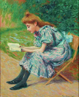 Reading Woman Prints: Reading young woman, 1890s. Creator: Zandomeneghi, Federico (1841-1917)