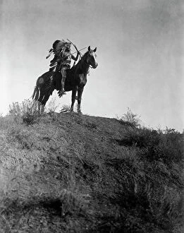 Riders Collection: Ready for the charge-Apsaroke, c1908. Creator: Edward Sheriff Curtis