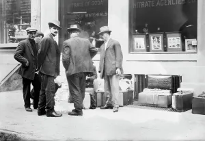 Suitcase Prints: Ready to return for Balkan War, 1912. Creator: Bain News Service