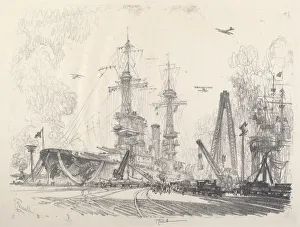 Battleships Gallery: Ready to Start, 1917. Creator: Joseph Pennell