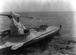 Subsistence Prints: Ready for the throw-Nunivak, c1929. Creator: Edward Sheriff Curtis