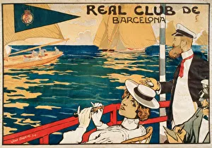 Yacht Club Prints: Real Club de Barcelona. Artist: Llaverias, Joan (1865-1938)