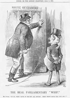 Mr Punch Gallery: The Real Parliamentary Whip, 1884. Artist: Joseph Swain