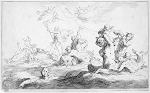 Neptune Gallery: The Realm of Neptune, from Drawing Book, 1650-56. Creator: Frederick Bloemaert