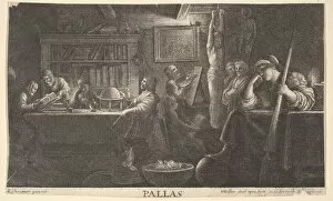 Globe Gallery: Realm of Pallas, 1646. Creator: Wenceslaus Hollar