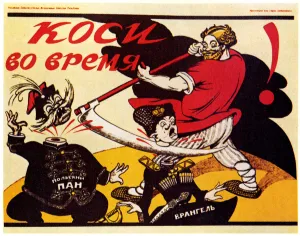 Intervention Prints: Reap timely!, 1920. Artist: Deni (Denisov), Viktor Nikolaevich (1893-1946)