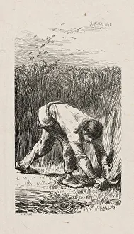 Reaping Prints: Reaper, 1853, after drawing made in 1852. Creator: Jacques-Adrien Lavieille