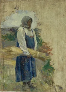 A reaper, 1896. Artist: Borisov-Musatov, Viktor Elpidiforovich (1870-1905) A reaper, 1896. Artist: Borisov-Musatov, Viktor Elpidiforovich (1870-1905)