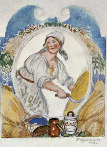 Provisions Prints: The Reaper, 1918. Artist: Boris Mikhajlovich Kustodiev
