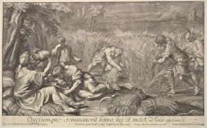 Reaping Prints: Reapers of grain, 1704. Creator: Giovanni Girolamo Frezza