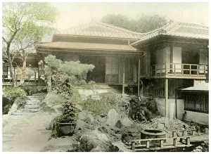 Captain F Brinkley Prints: Rear corner of a Japanese house, 1904