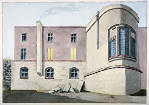 Barbers Company Prints: Rear view of Barber Surgeons Hall, Monkwell Street, City of London, c1800