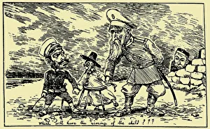 Private Collectioncaricature Prints: Which will have the rearing the child? Japan and Russia compete for influence in Korea