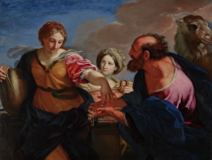 Rebeccah Prints: Rebecca and Eliezer at the Well, about 1655-1657. Creator: Carlo Maratti