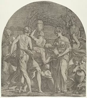 Servant Collection: Rebecca and Eliezer at the Well, ca. 1542-45. Creator: Leon Davent
