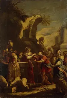 Book Of Genesis Prints: Rebecca at the Well, 1644. Creator: Valerio Castello