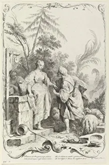 Rebeccah Prints: Rebecca at the Well, c. 1745. Creator: Joseph Wagner