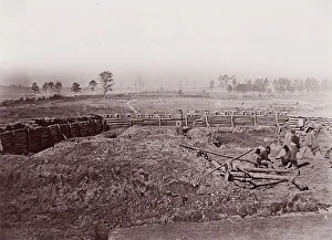 Sandbags Prints: Rebel Fortifications in front of Atlanta, ca. 1864. Creator: George N. Barnard
