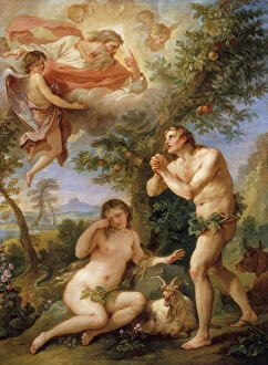 Goats Collection: The Rebuke of Adam and Eve, 1740. Creator: Charles-Joseph Natoire