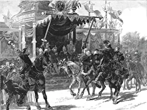 Altenburg Prints: The Recent Festivities at Altenburg- The March Past of Peasents in their National Costumes Before Creator: Unknown