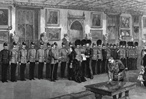 Awarding Prints: The recent Soudan Campaigns - The Queen at Windsor Castle Distributing Medals