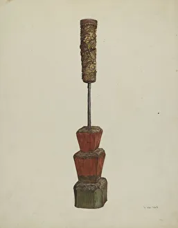 Van Voris Cordon Vera Prints: Receptacle for Peanut Oil, c. 1939. Creator: Vera Van Voris