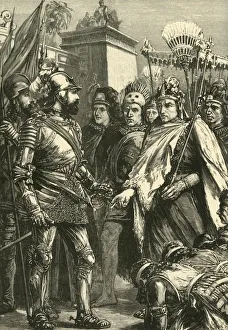 New World Gallery: Reception of Cortes by Montezuma, 1519, (1890). Creator: Unknown