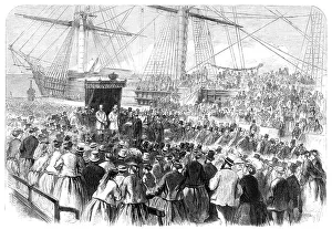 Cargo Ships Prints: Reception of the Duke of Edinburgh at Geelong, Australia, 1868. Creator: Unknown