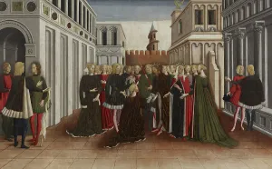 Helen Of Sparta Prints: The Reception of Helen at Troy, c1468. Creator: Dario di Giovanni
