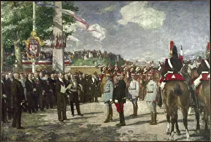 Reception at Porte Maillot of Marshals Foch and Joffre, July 14, 1919, 1923. Creator: Lucien Simon