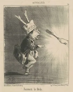 Wooden Spoon Prints: Recevant la férule, 19th century. Creator: Honore Daumier