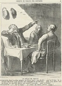 Un récit de chasse, 19th century. Creator: Honore Daumier