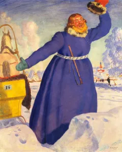 Yamshik Collection: A reckless coachman, 1920. Artist: Kustodiev, Boris Michaylovich (1878-1927)