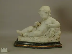 Reclining Prints: Reclining Child Holding a Dart, late 18th century. Creator: Unknown