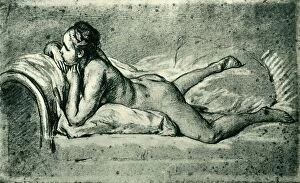 Bernhard Degenhart Gallery: Reclining female nude, 1751, (1943). Creator: Francois Boucher