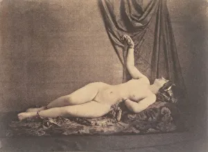 Life Model Prints: [Reclining Female Nude], ca. 1853. Creator: Julien Vallou de Villeneuve