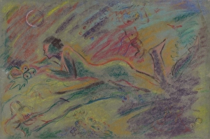Moonlit Prints: A reclining female nude in the countryside