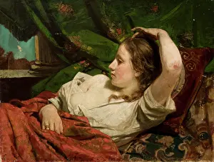 Semi Nude Prints: Reclining Girl, c1891. Creator: Tytus Pilecki